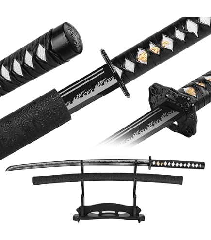 Amazon.com : Twin Ninja Sword Set with Black Nylon Wrapped Handle